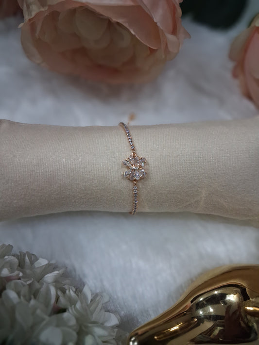 Bow Crystal Adjustable Tennis Bracelet