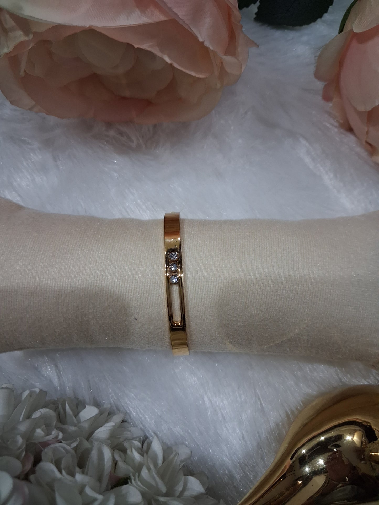 Triple Solitaire Anti Tarnish Baby Bracelet