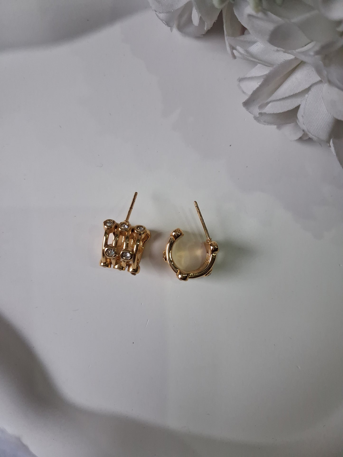 Layered Anti Tarnish Small Hoops