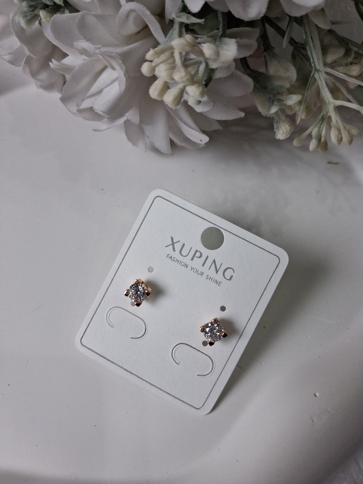 White Crystal Studs
