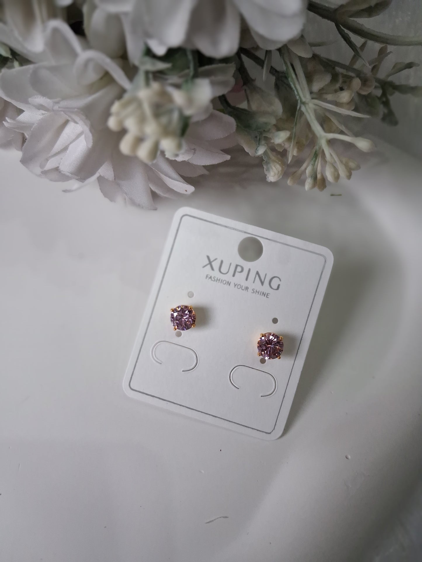 Light Pink Crystal Studs