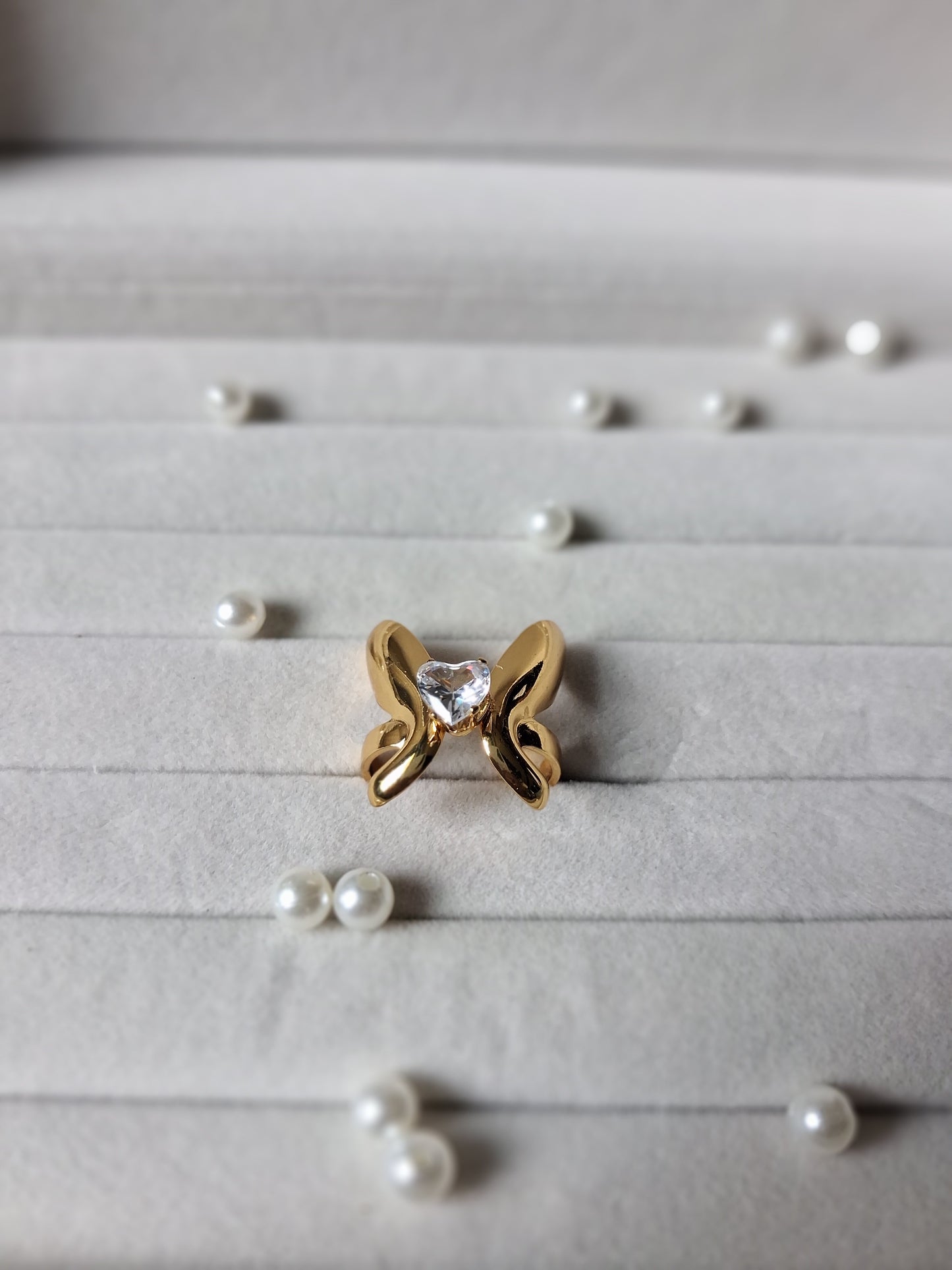 Chunky Butterfly Wings AntiTarnish Adjustable Ring