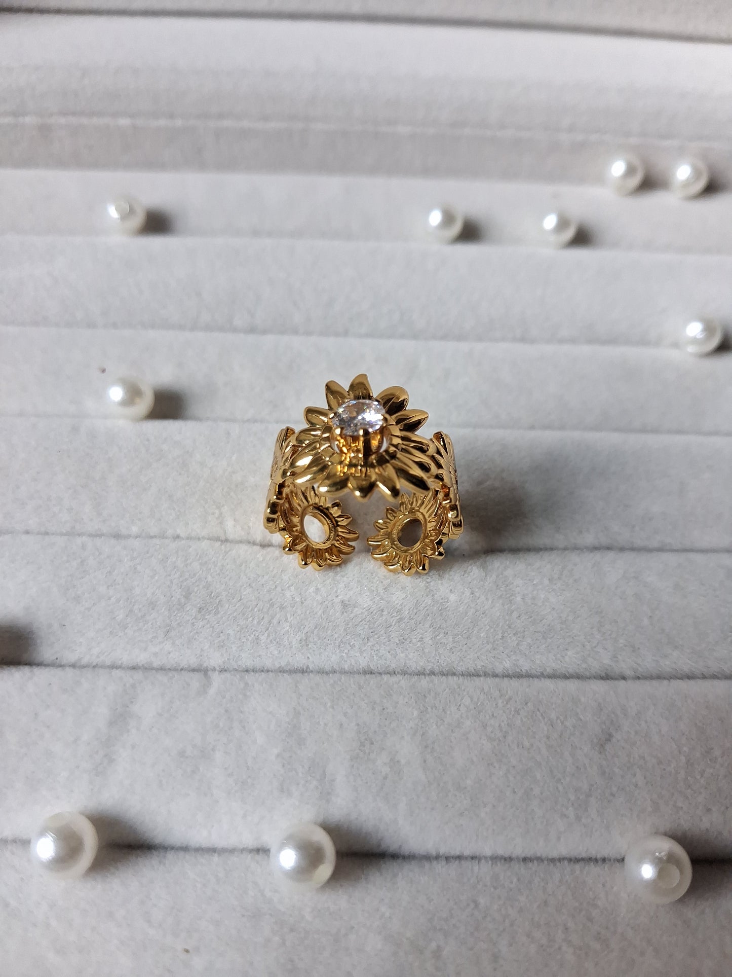 Floral Dream Adjustable Anti Tarnish Ring