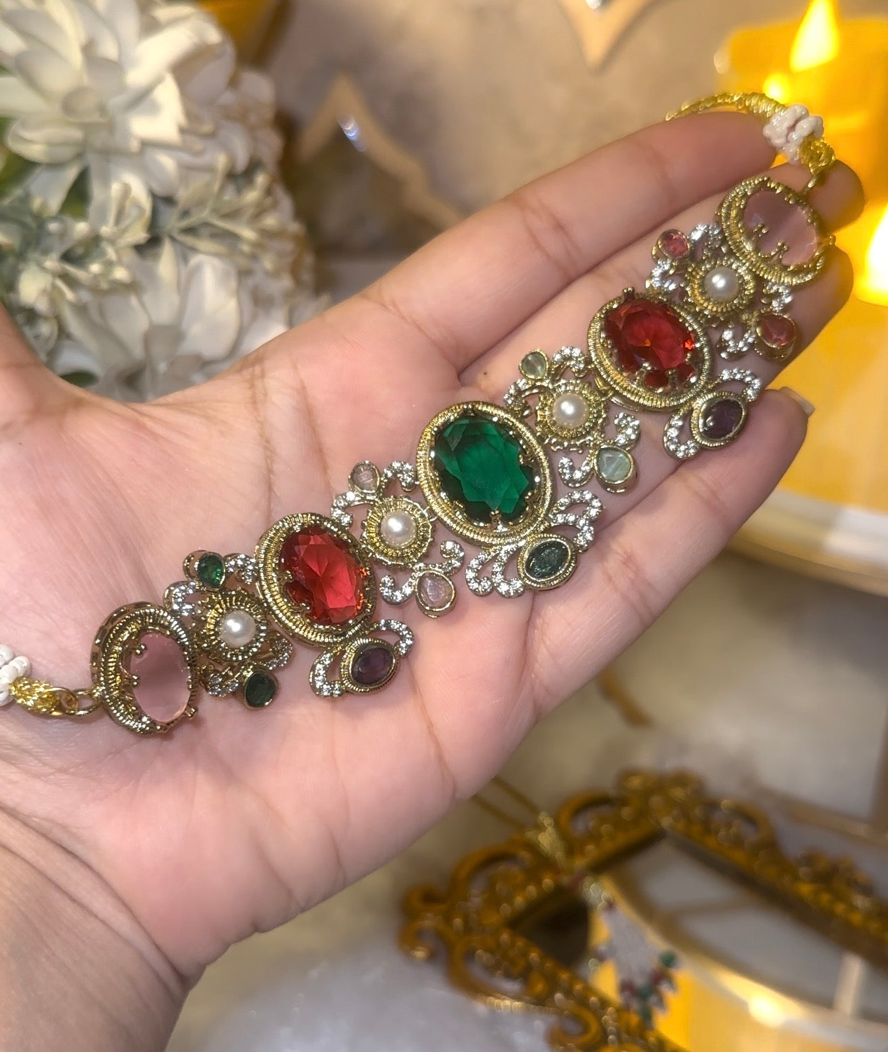 Elle Multicolored Victorian Choker Set