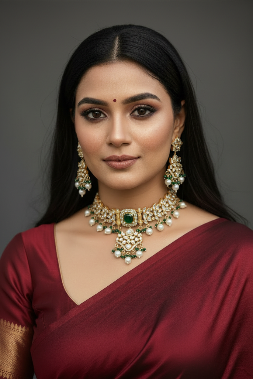 Kamal Polki Necklace Set