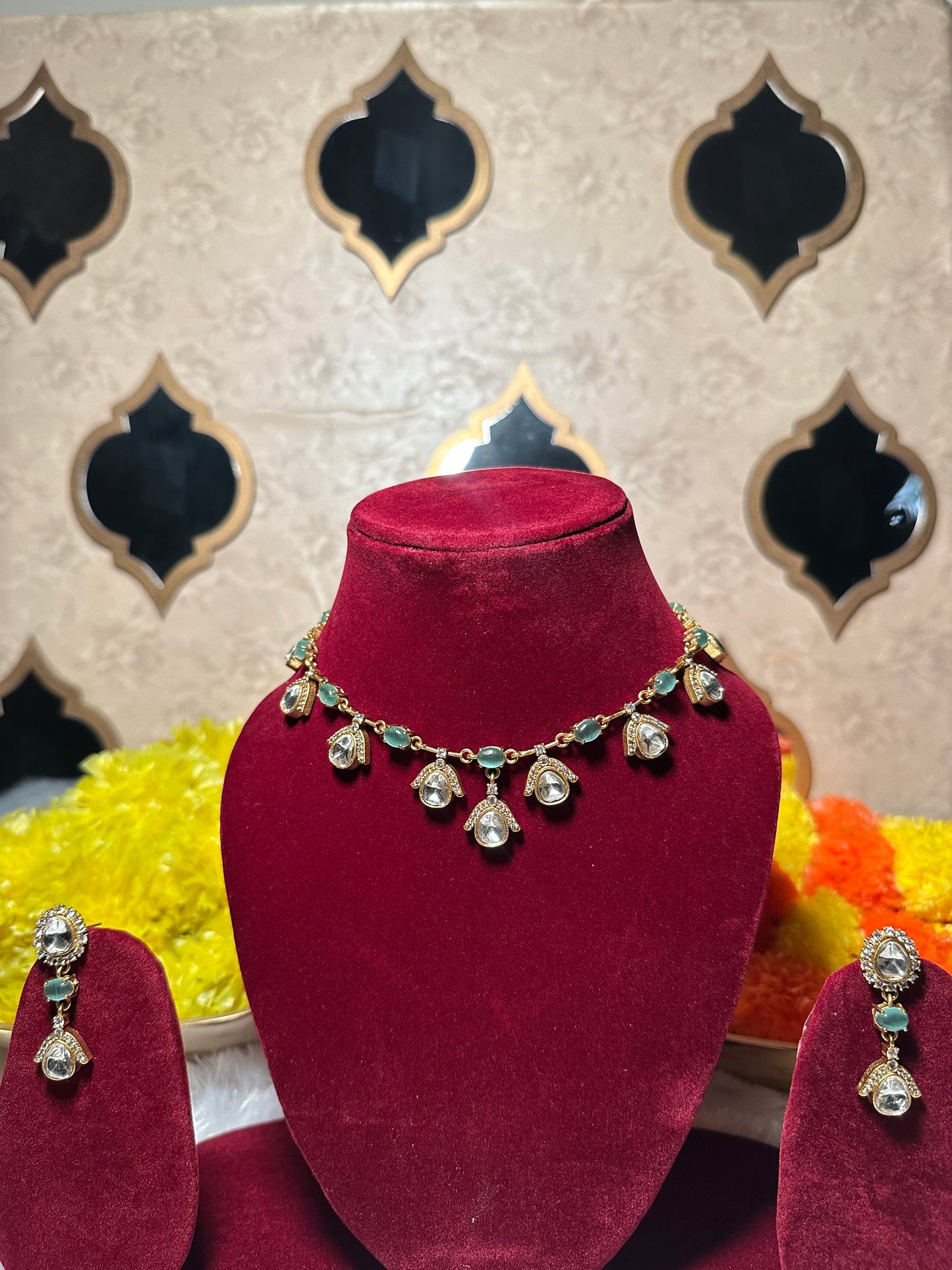 Pari Minimal Beaded Moissanite Necklace Set