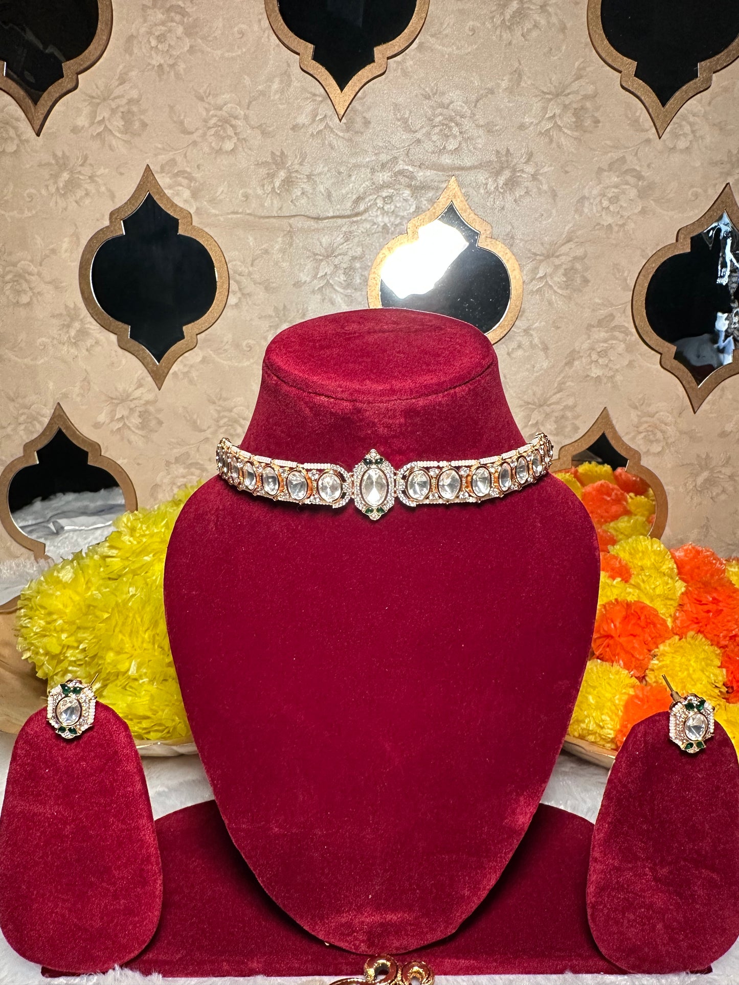 Aaina Moissanite Minimal Necklace Set