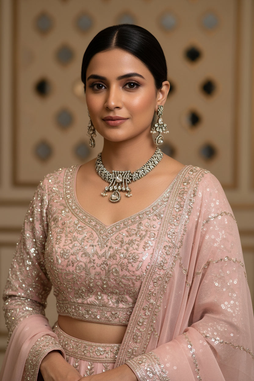 Chanda Moissanite Ad necklace Set