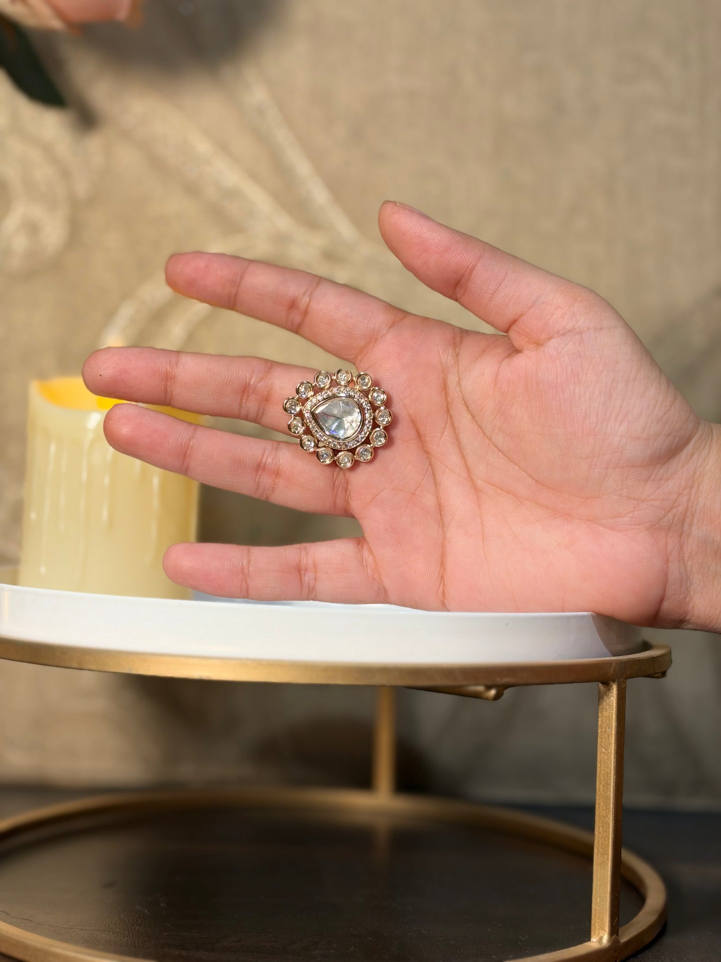 Kundan Party Heritage Ring