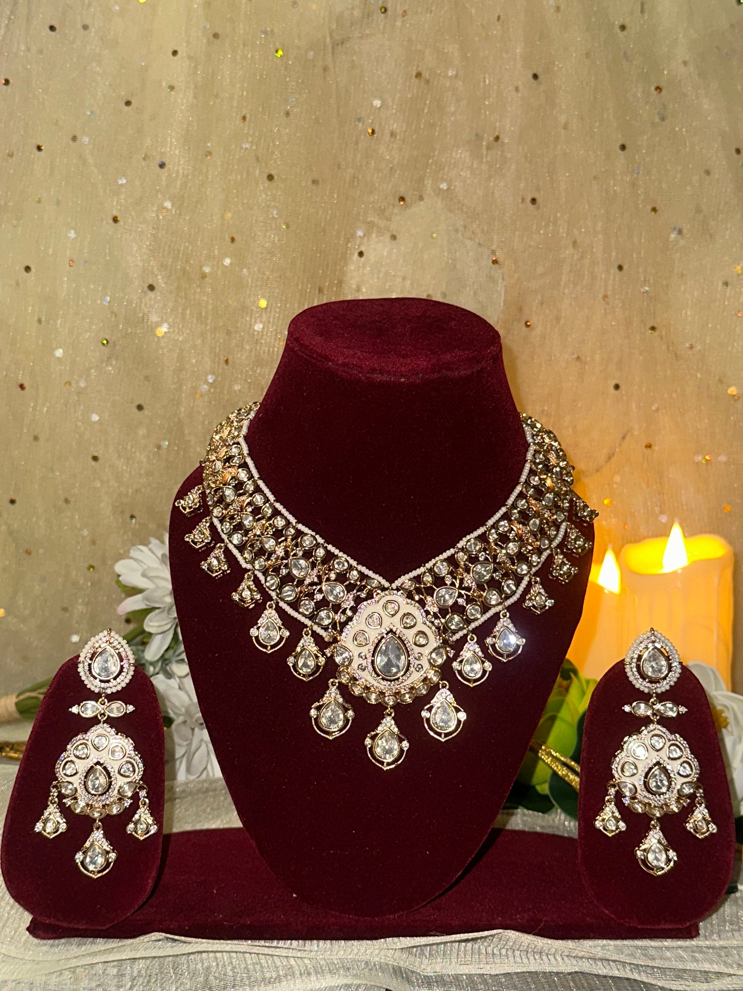 Maharana piroyi polki necklace set