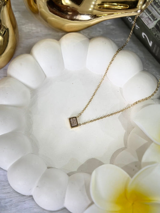 Square AD Anti Tarnish everyday pendant set