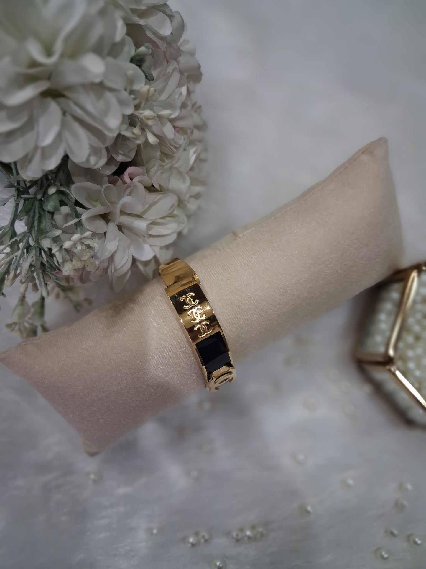 Chanel Black Anti Tarnish Bracelet