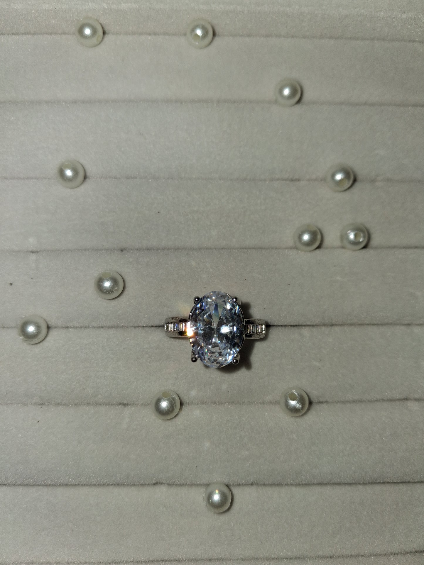 Oval Solitaire Adjustable Ring
