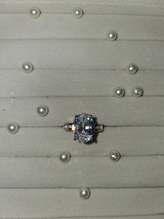 Oval Solitaire Adjustable Ring