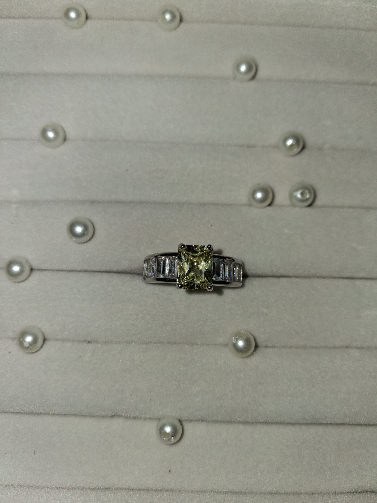 Square Band Solitaire Adjustable Ring