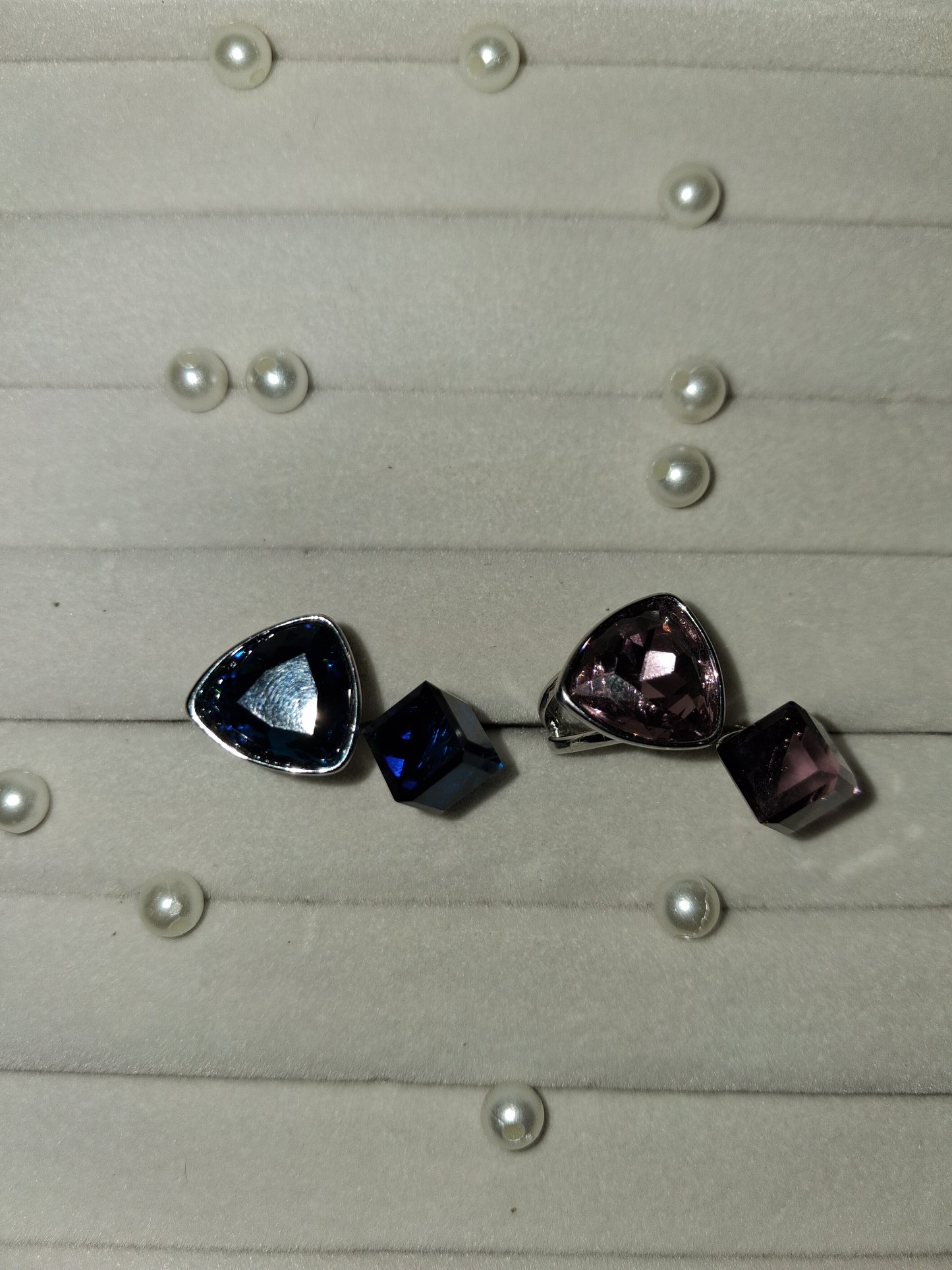 Dual Crytal Ajustable Ring
