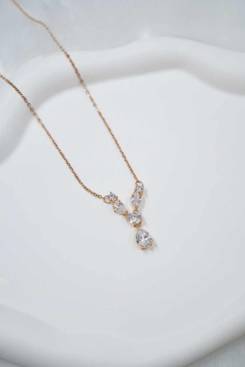 Y shape Crystal AntiTarnish Pendant