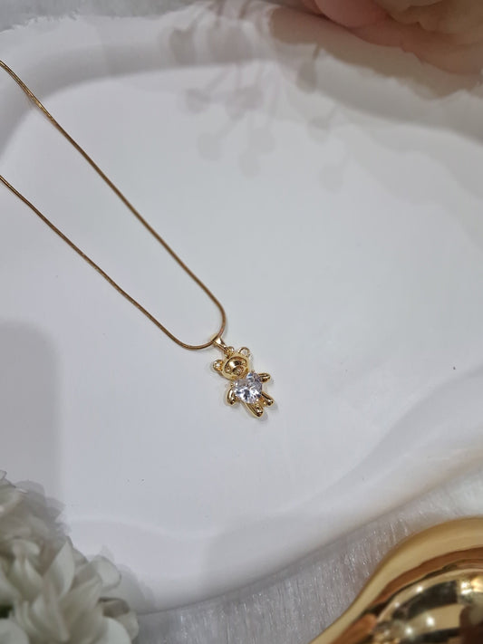 Teddy with solitaire Anti Tarnish Chain