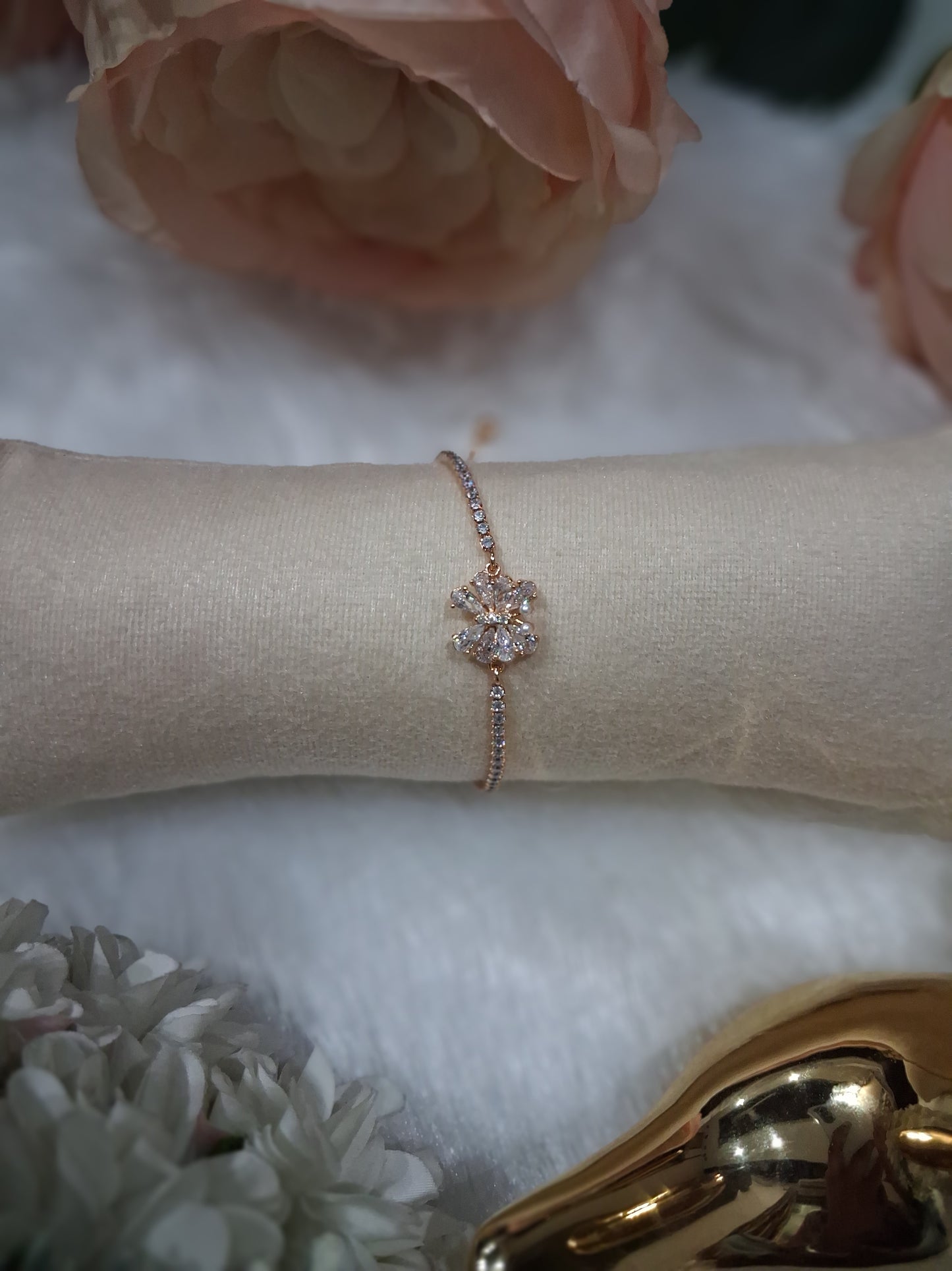 Bow Crystal Adjustable Tennis Bracelet