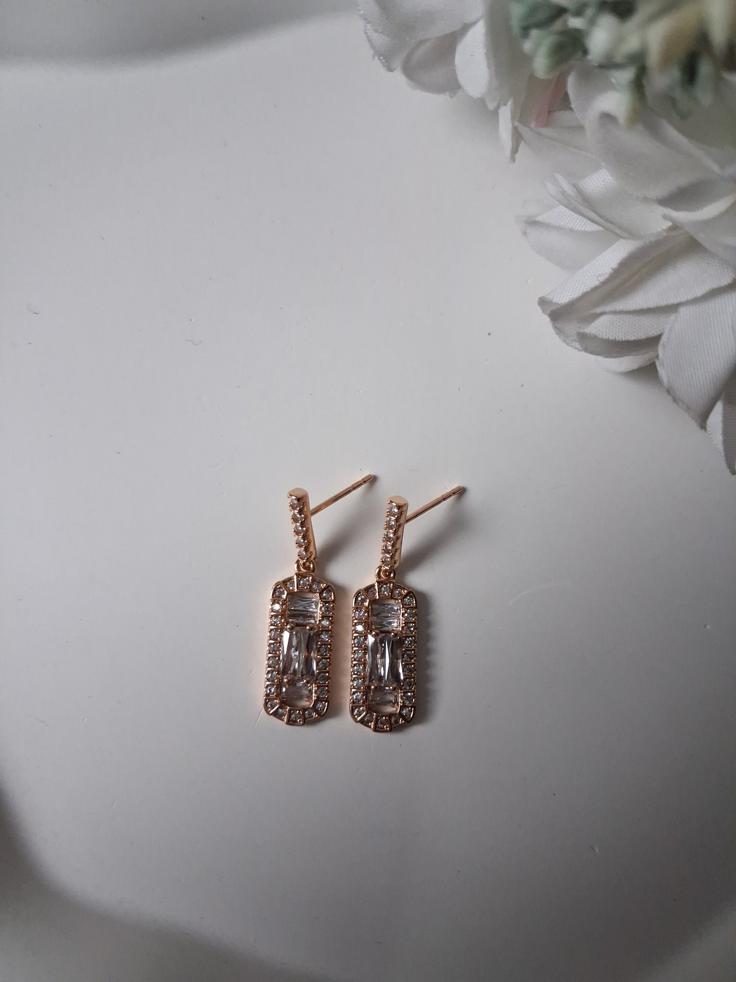 Rose Gold Fancy crystal Earrings