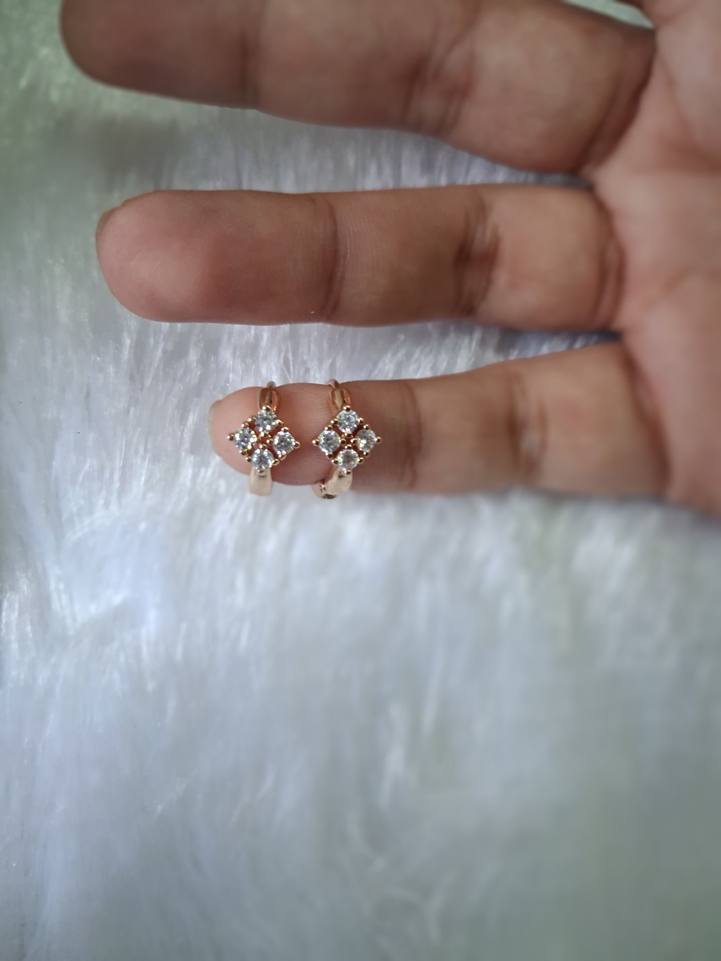 Rose Gold Plated AD huggies