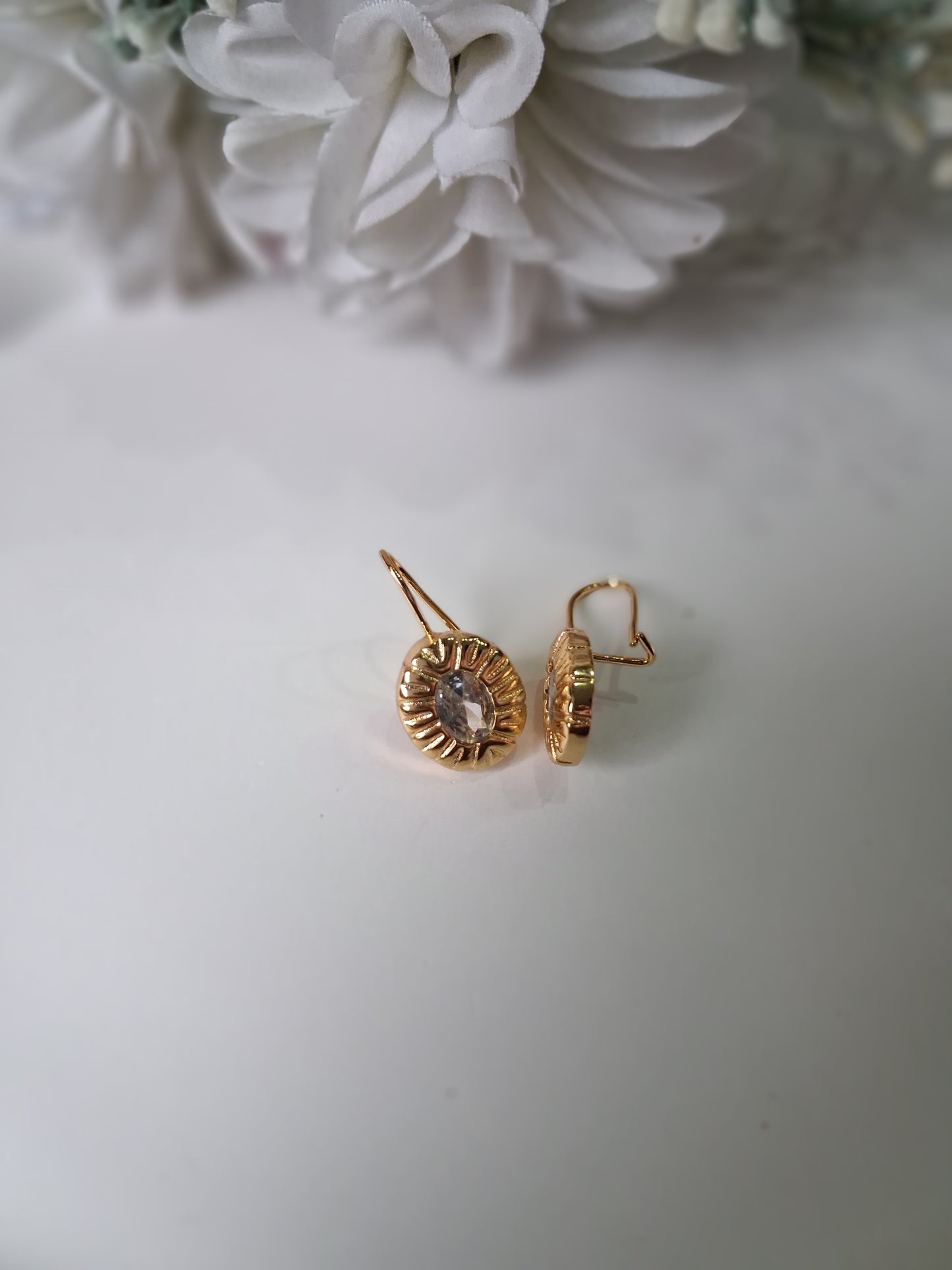 Oval Drop Anti Tarnish Gold Huggies