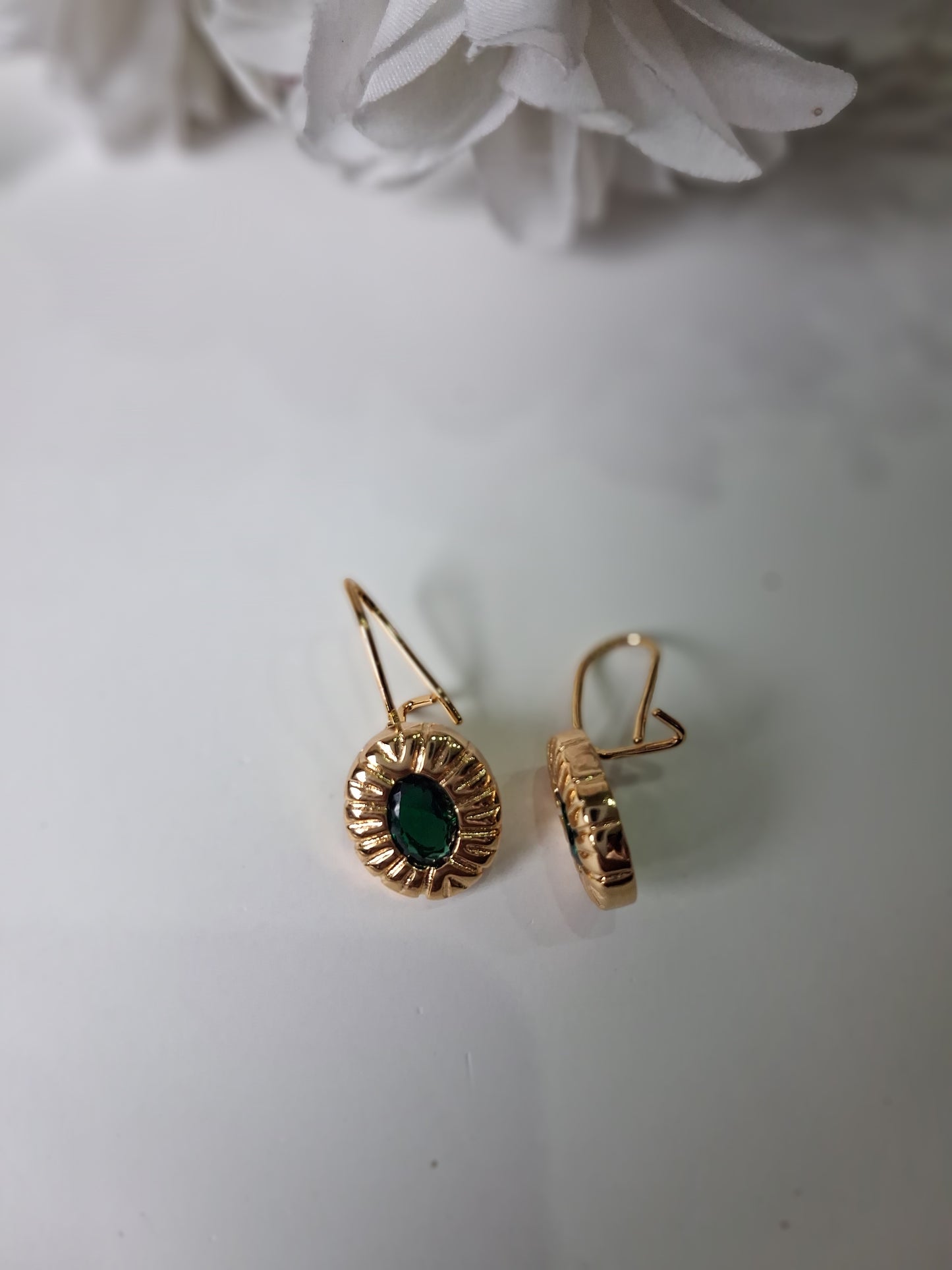 Oval Drop Anti Tarnish Gold Huggies
