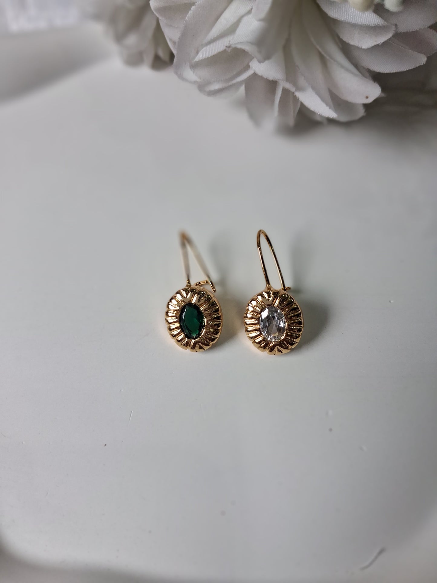 Oval Drop Anti Tarnish Gold Huggies