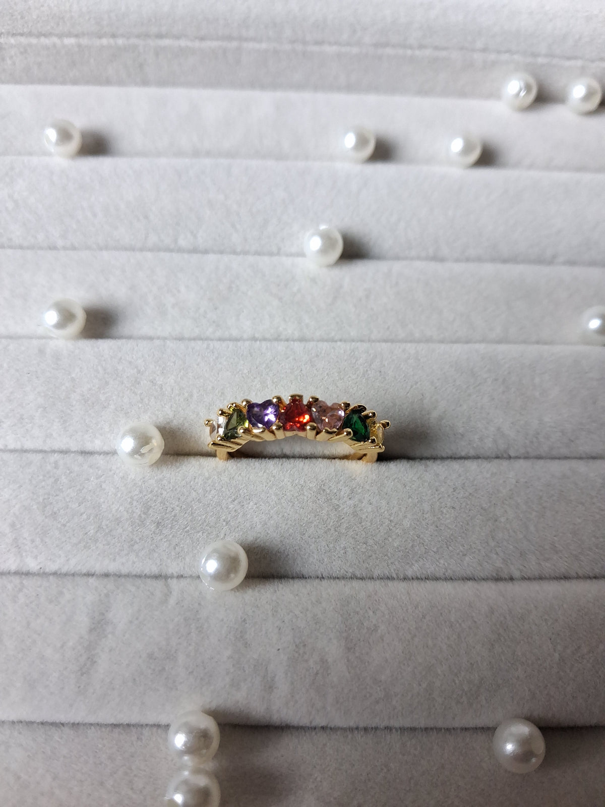Rainbow adjustable band ring ￼01