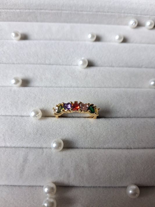 Rainbow adjustable band ring ￼01