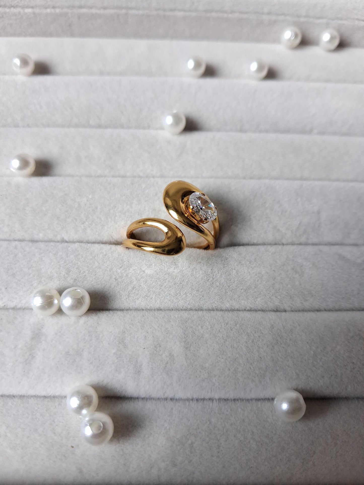 Nush Crystal AntiTarnish Adjustable Ring