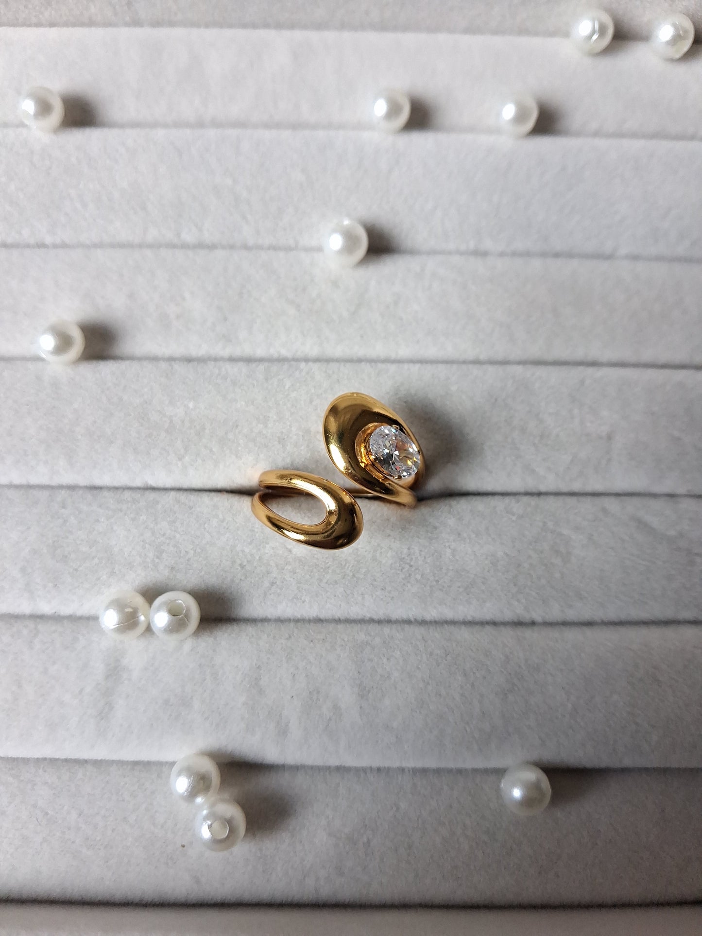 Nush Crystal AntiTarnish Adjustable Ring