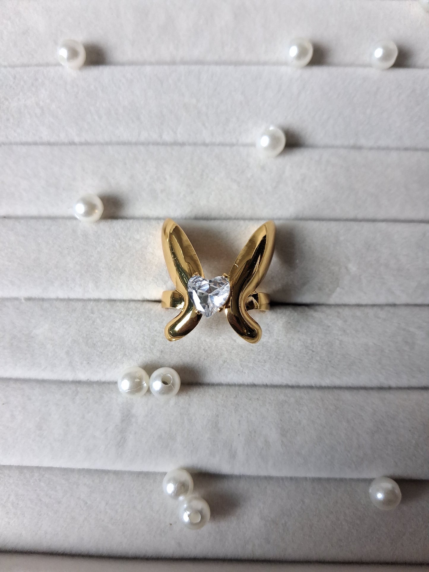 Chunky Butterfly Wings AntiTarnish Adjustable Ring