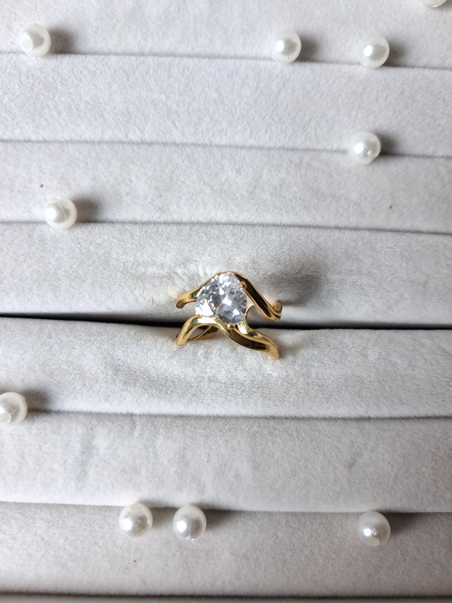 Elsa Crystal AntiTarnish Adjustable Ring