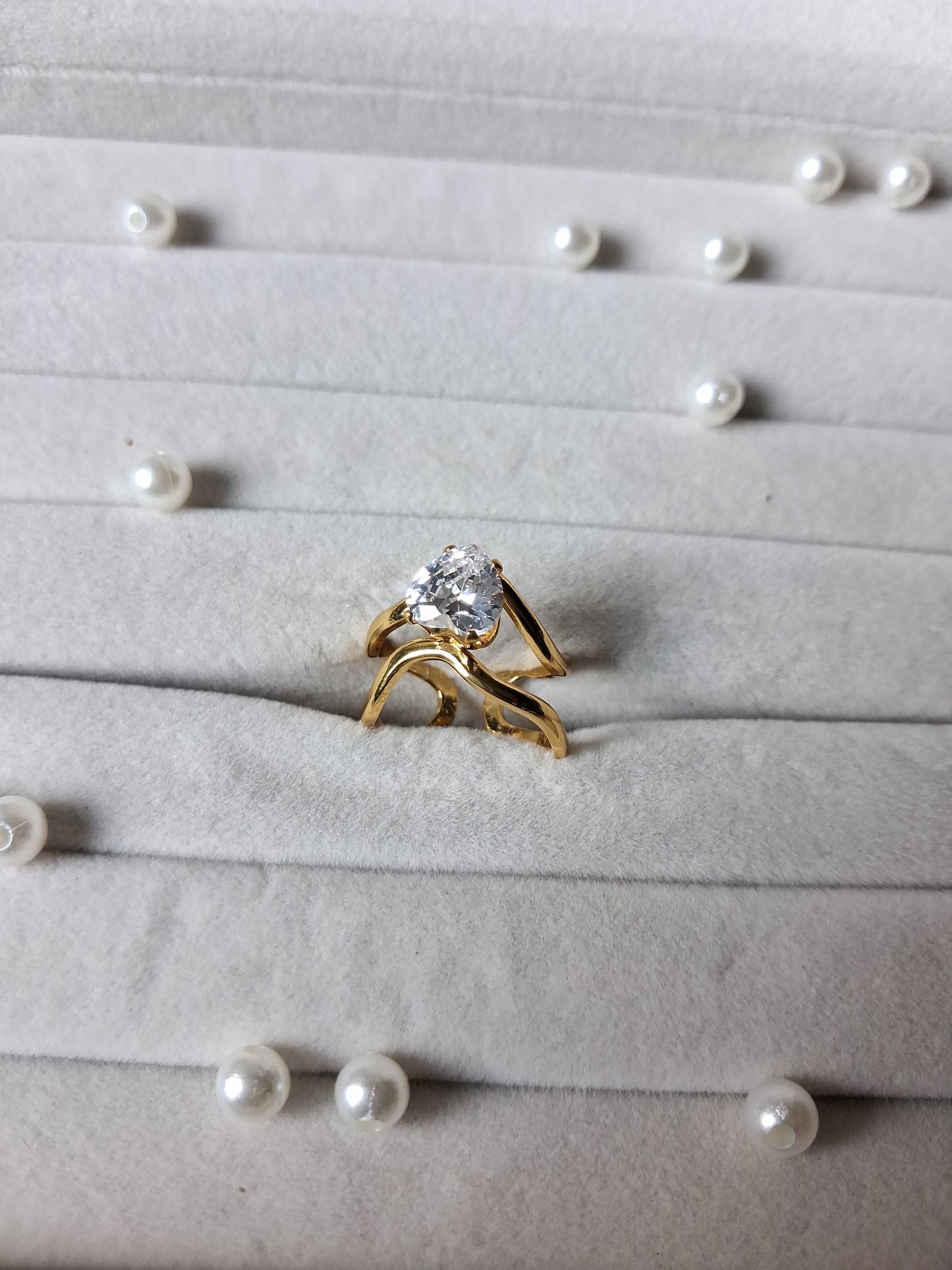 Elsa Crystal AntiTarnish Adjustable Ring