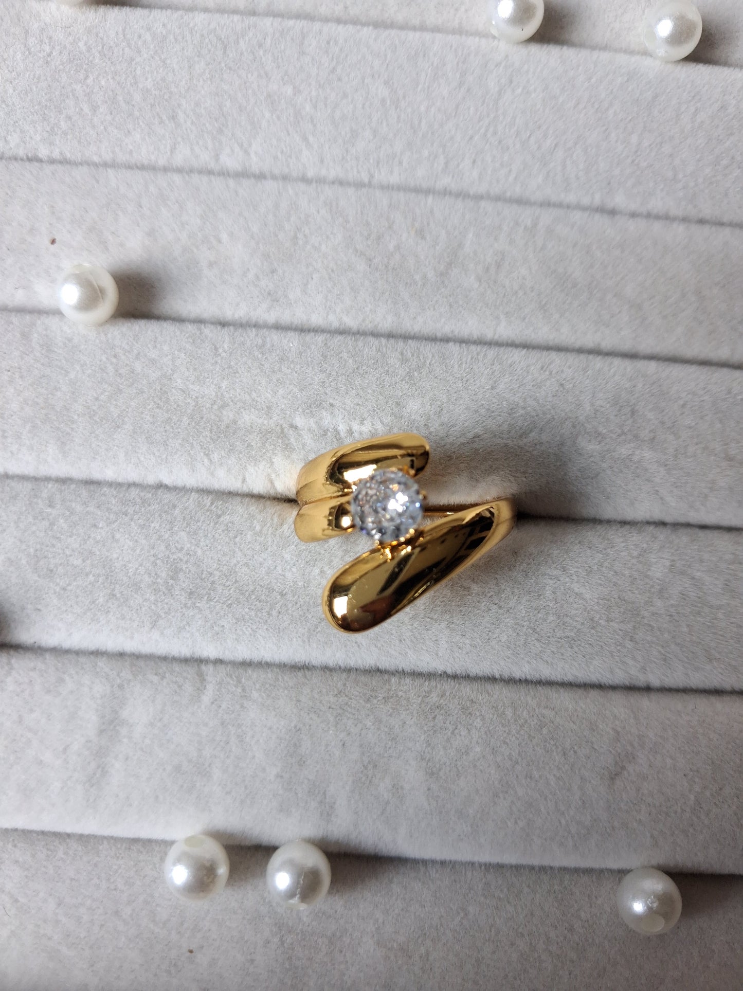 Lina Crystal AntiTarnish Adjustable Ring