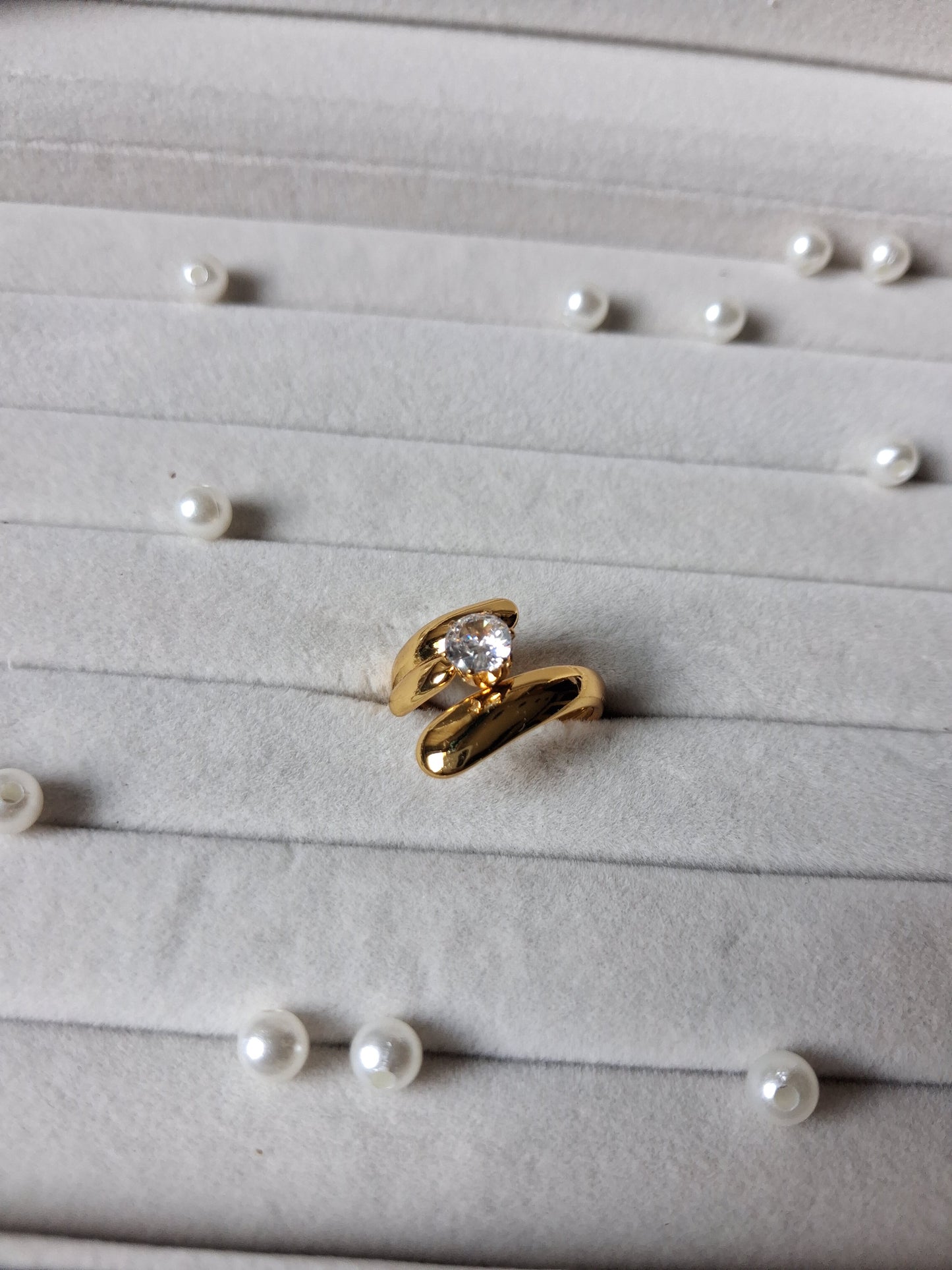 Lina Crystal AntiTarnish Adjustable Ring