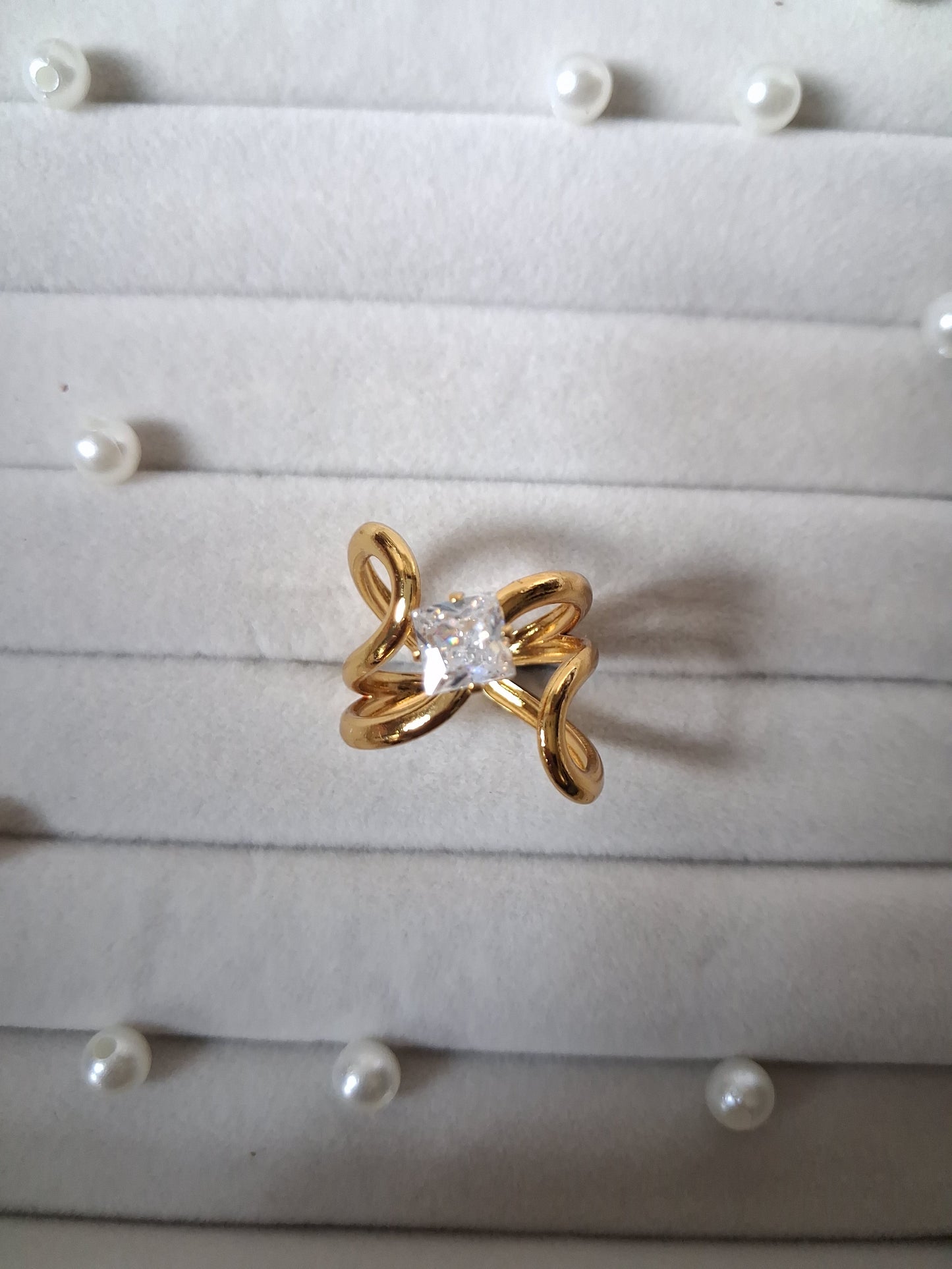 Abstract AD AntiTarnish Adjustable Ring