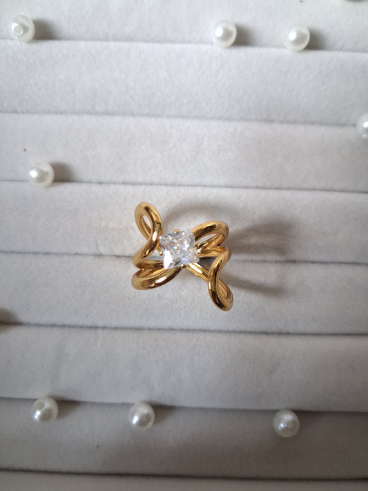 Abstract AD AntiTarnish Adjustable Ring