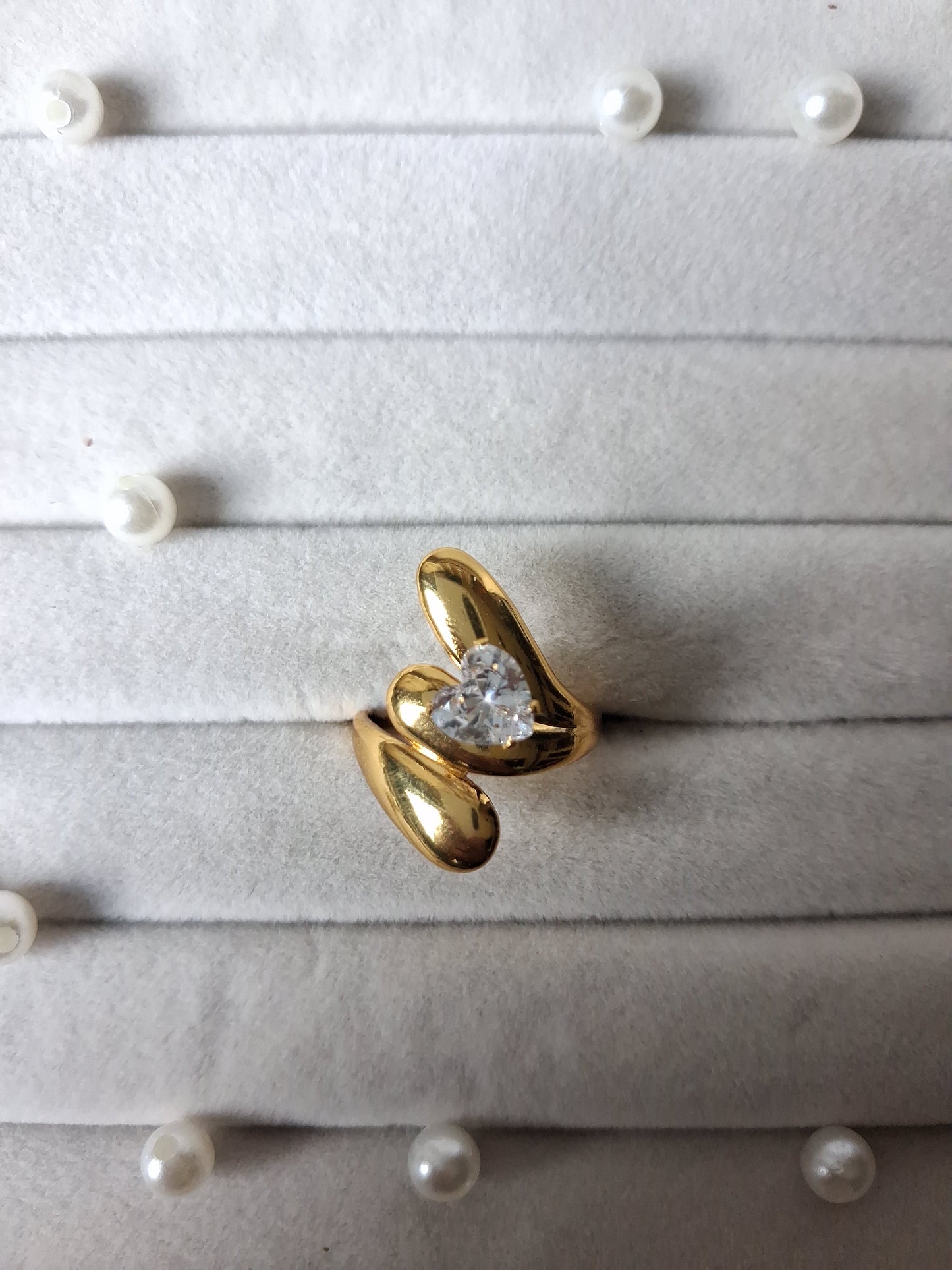 Scattered Heart AD AntiTarnish Adjustable Ring