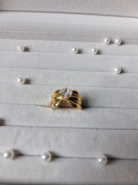 Cluster AD AntiTarnish Adjustable Ring
