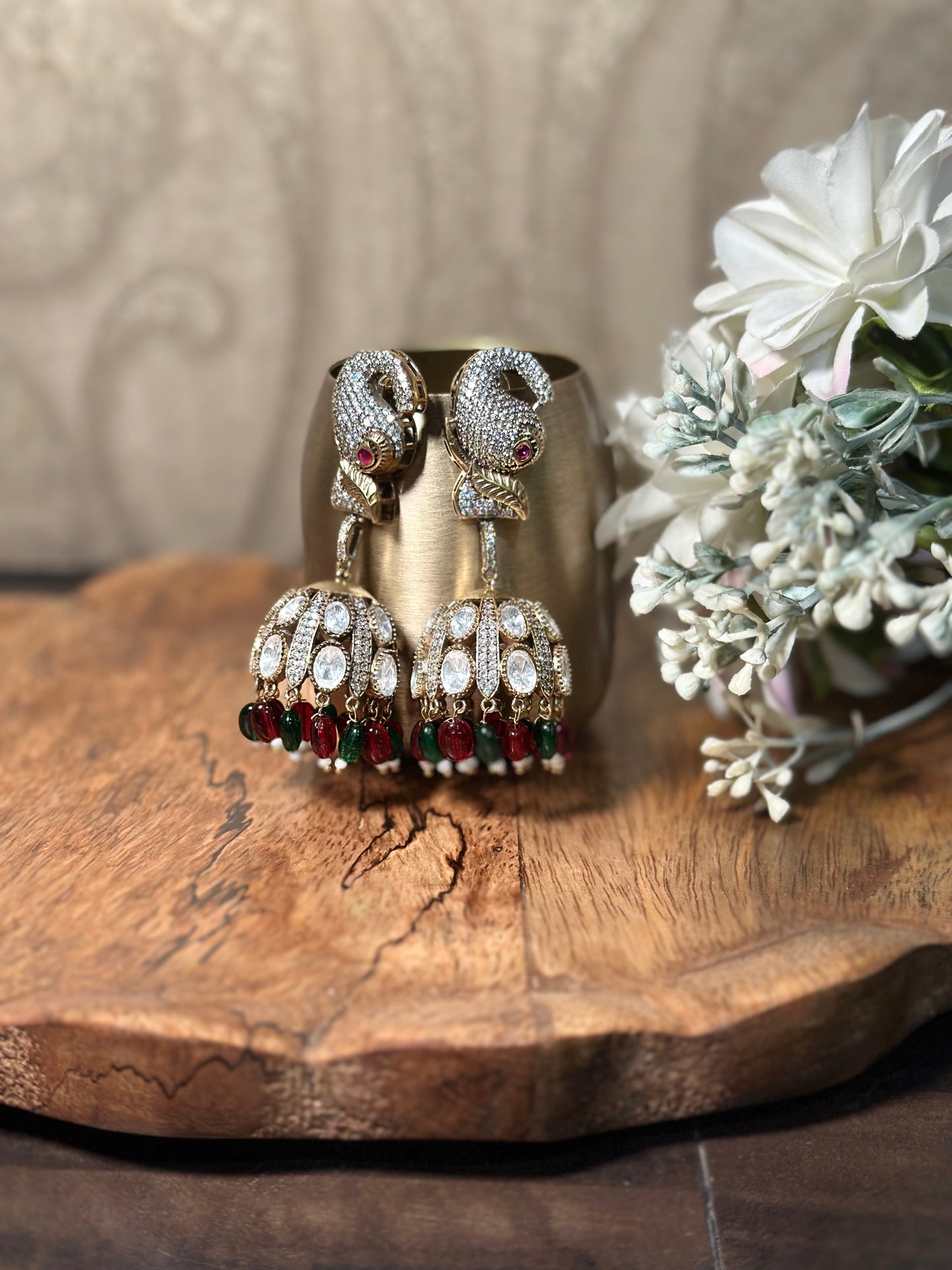 Rani Moissanite AD jhumki