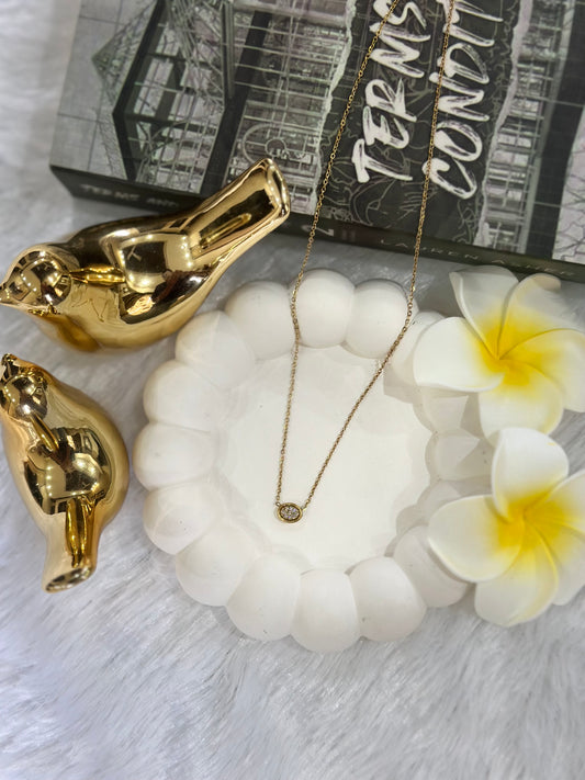 Oval AD Anti Tarnish everyday pendant set