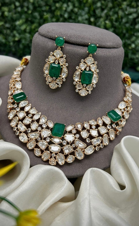 Meera Uncut Polki Necklace Set