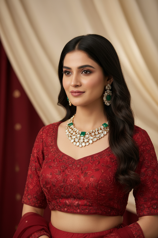 Meera Uncut Polki Necklace Set