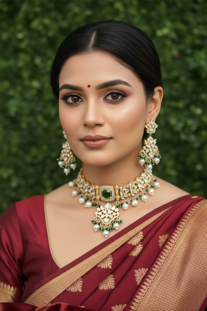 Kamal Polki Necklace Set