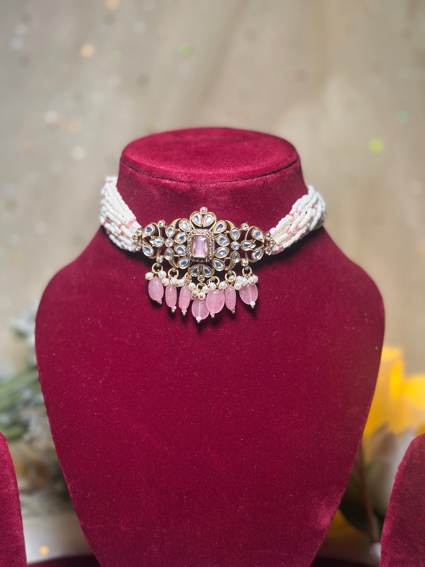 Vani Mossanite Polki Piroyi Choker Set