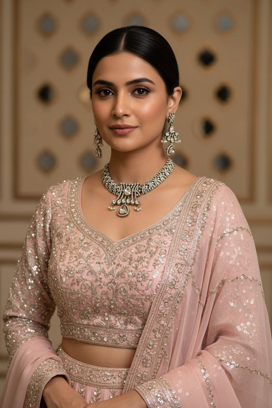 Chanda Moissanite Ad necklace Set