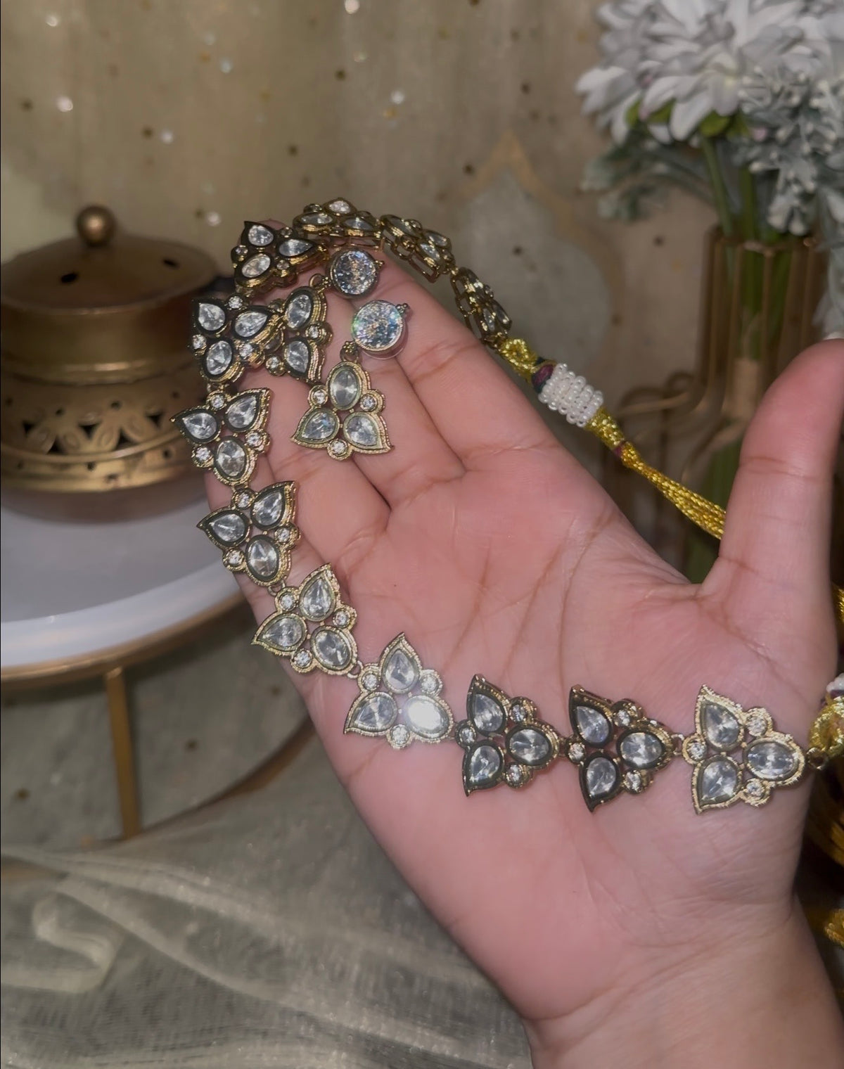 Lakshmi moissanite necklace set