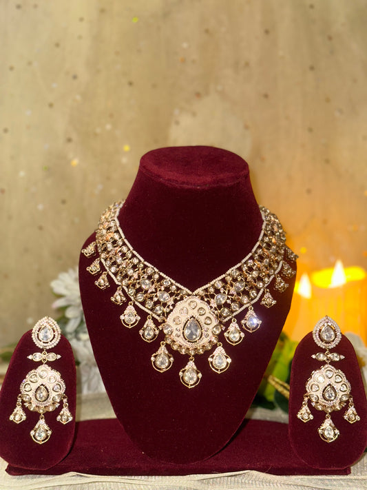 Maharana piroyi polki necklace set